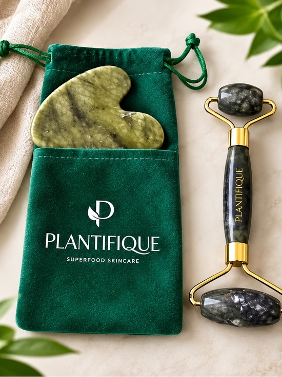 Plantifique Other - Green Jade Roller & Gua Sha Set - Facial Massage Tool